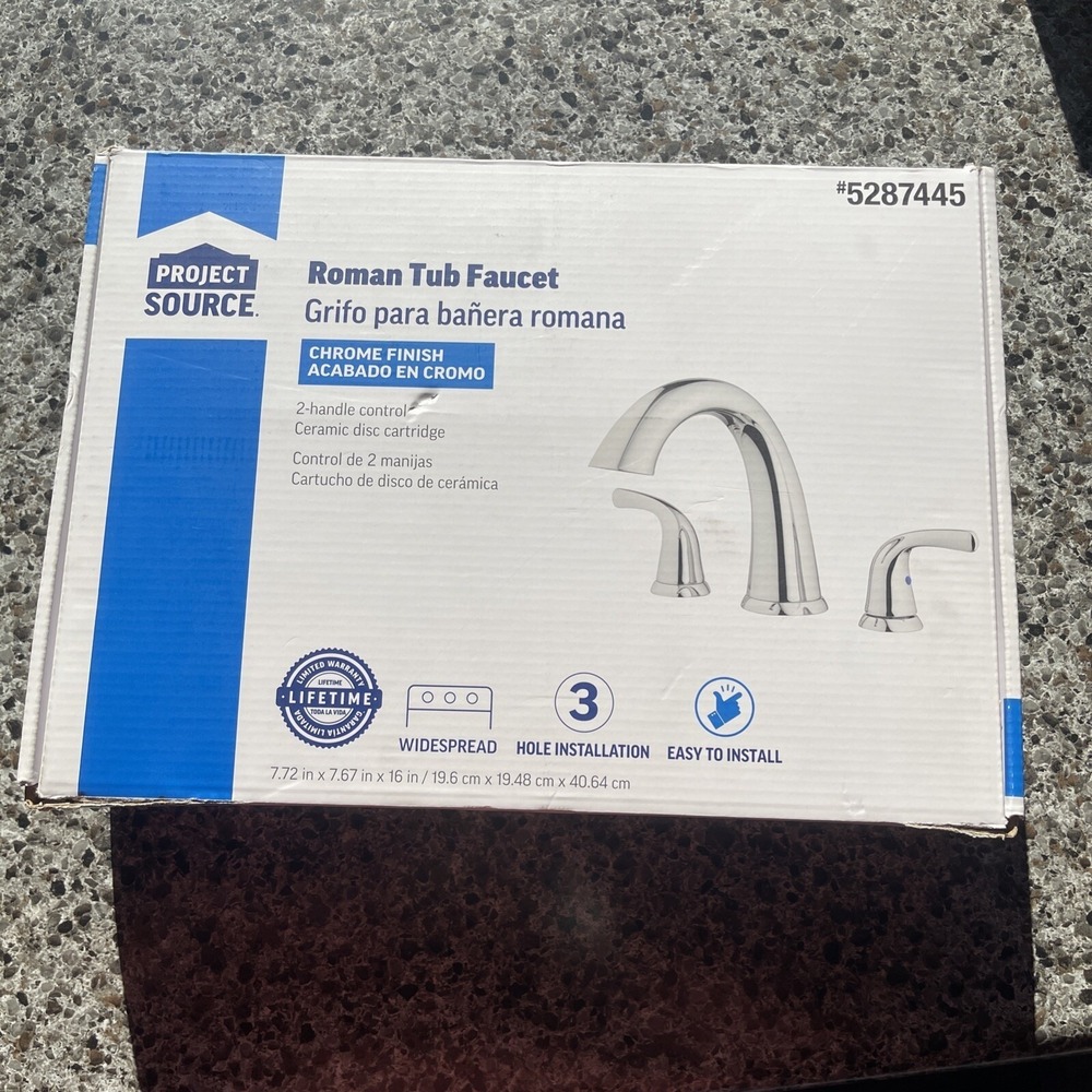 Project Source Brushed Nickel 2-handle Deck-mount Roman High-arc Bathtub Faucet‎